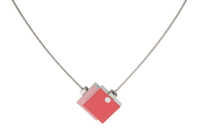 Collier aluminium  mat pink red