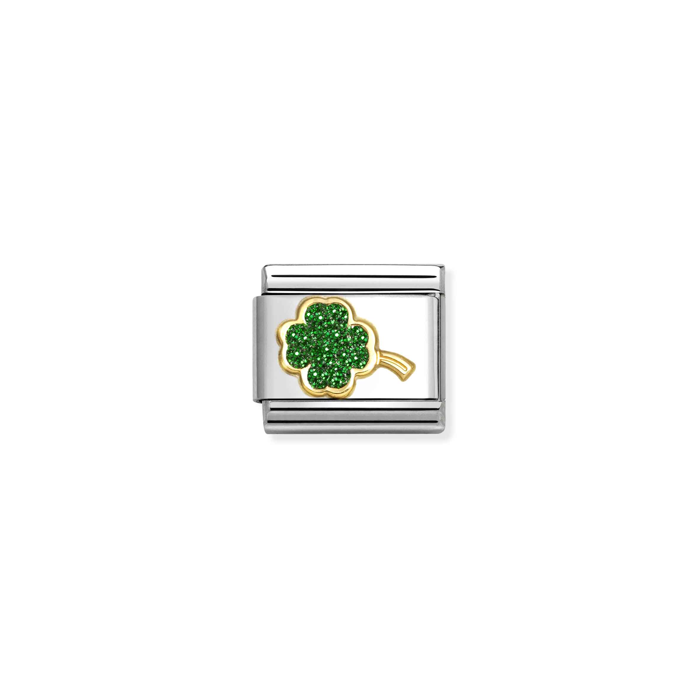 NOMINATION COMPOSABLE CLASSIC GLITTER SYMBOLS GREEN FOUR-LEAF CLOVER