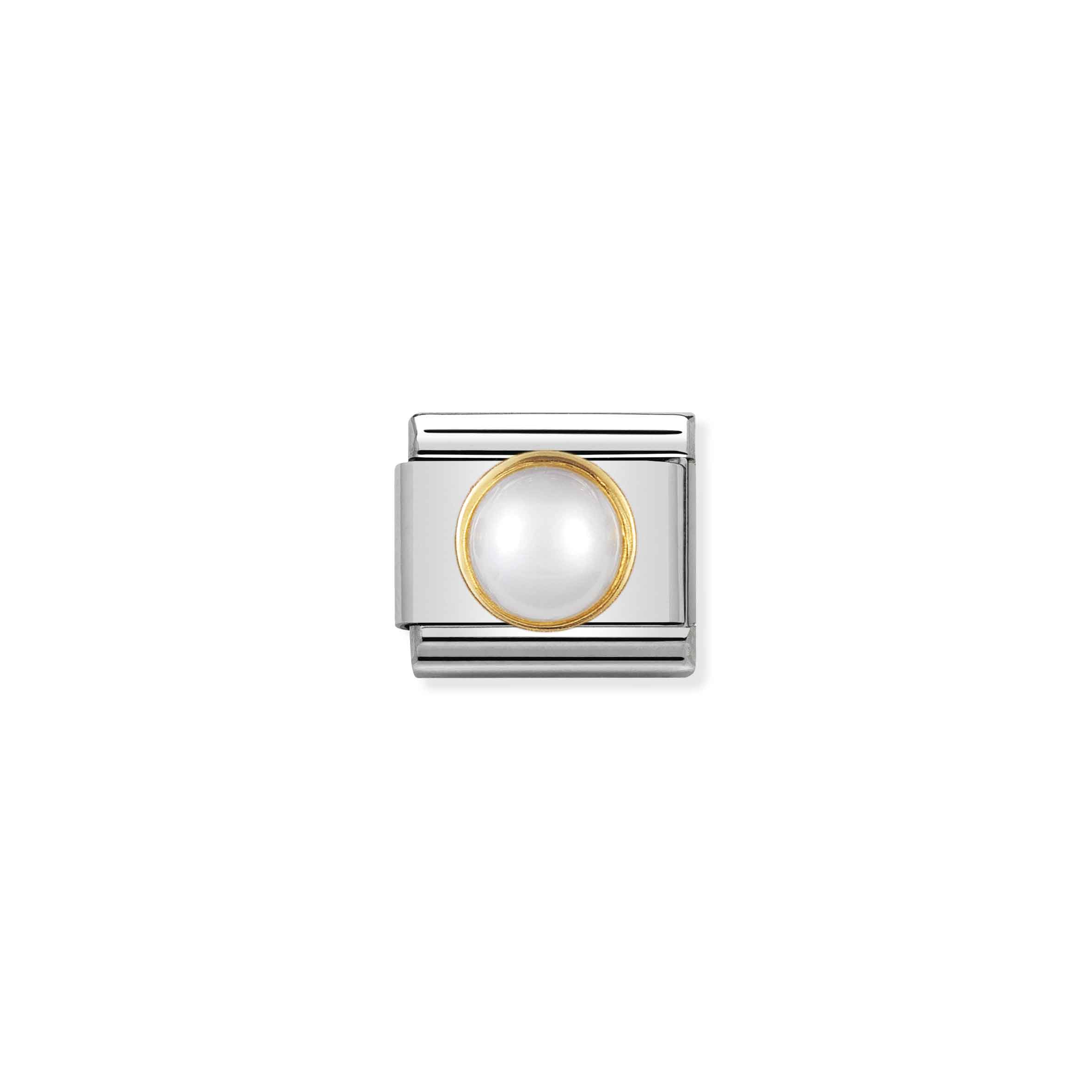 NOMINATION COMPOSABLE CLASSIC ROUND WHITE PEARL