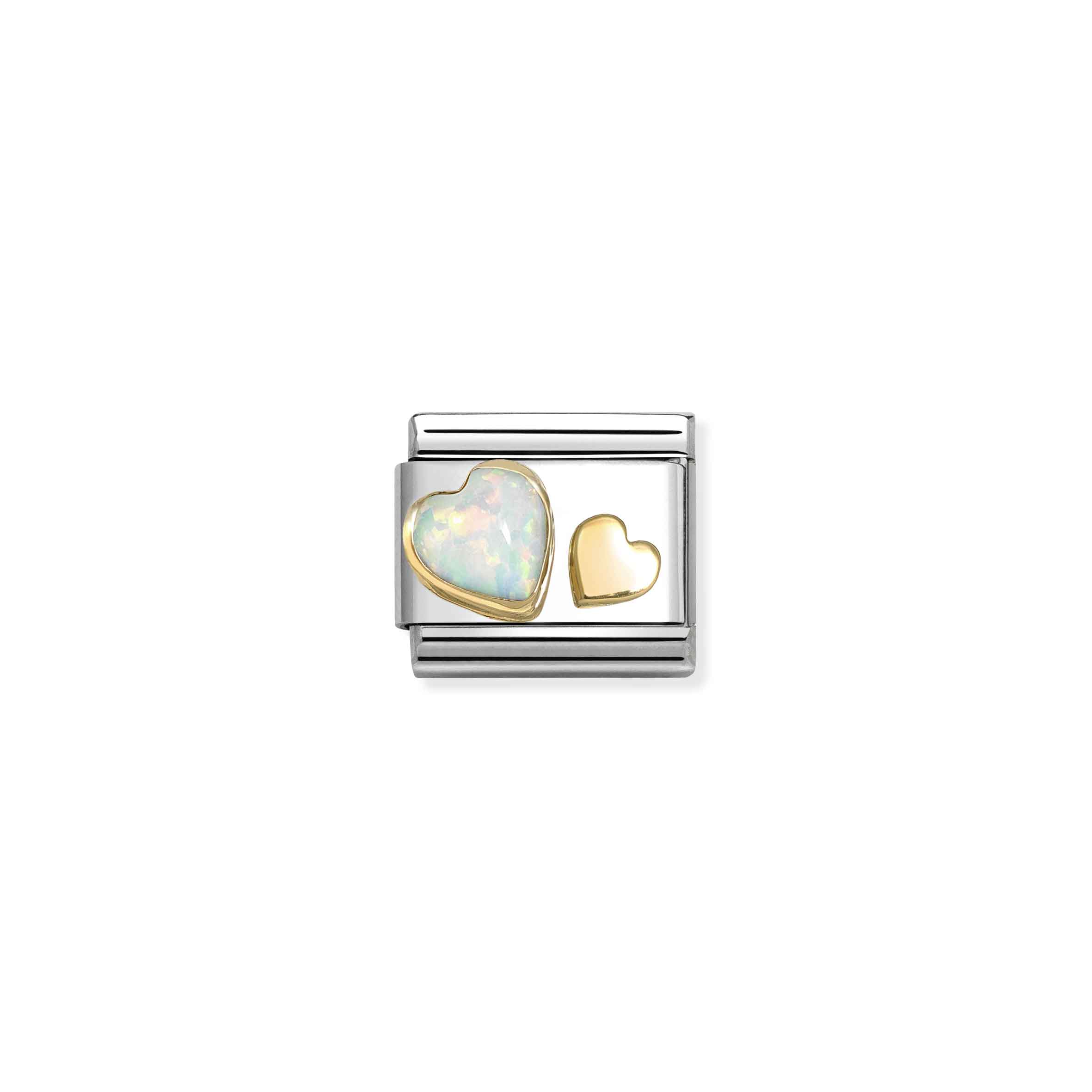 NOMINATION COMPOSABLE WHITE OPAL HEART