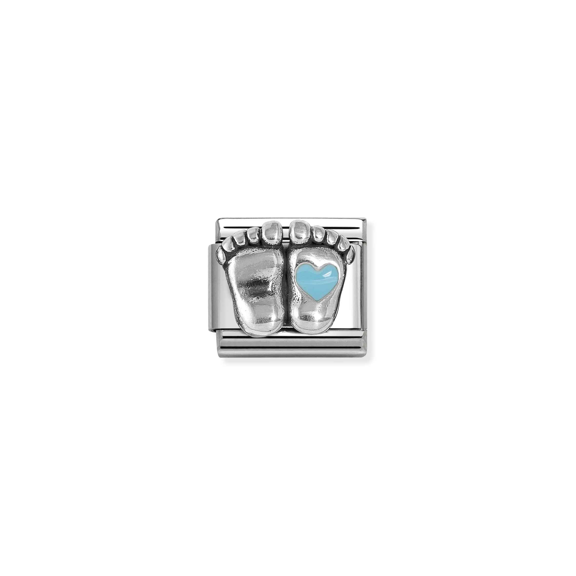 NOMINATION COMPOSABLE CLASSIC SYMBOL LIGHT BLUE ROUNDED FEET