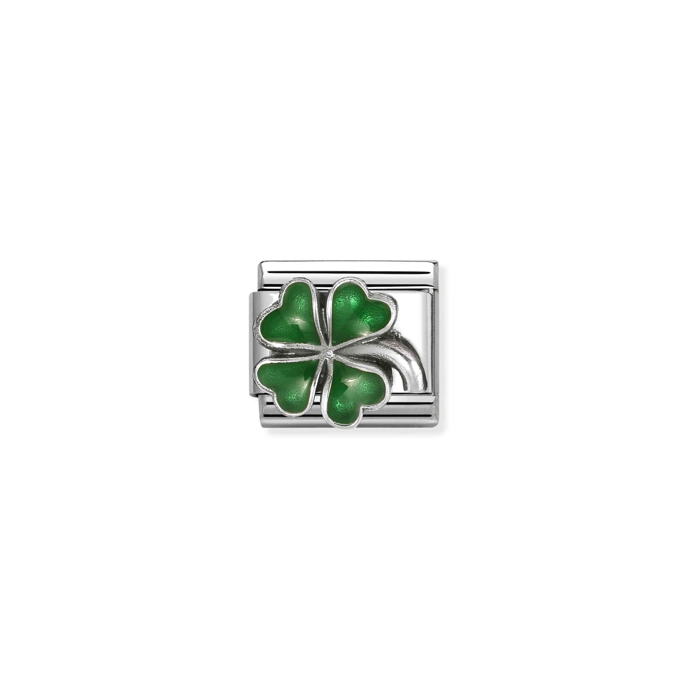 NOMINATION COMPOSABLE CLASSIC SYMBOL GREEN FOUR-LEAF CLOVER