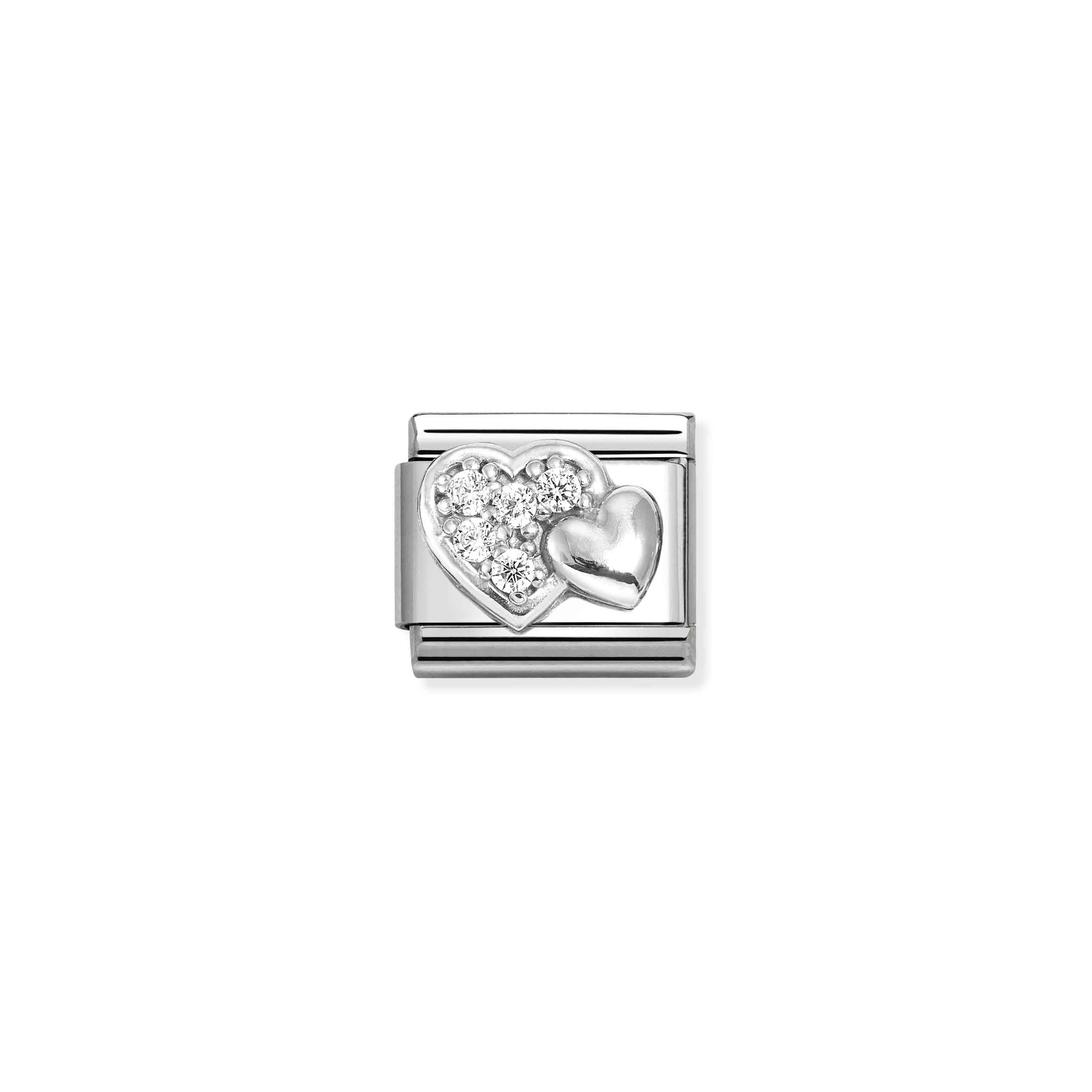 NOMINATION COMPOSABLE CL SYMBOL RAISED HEARTWHITE