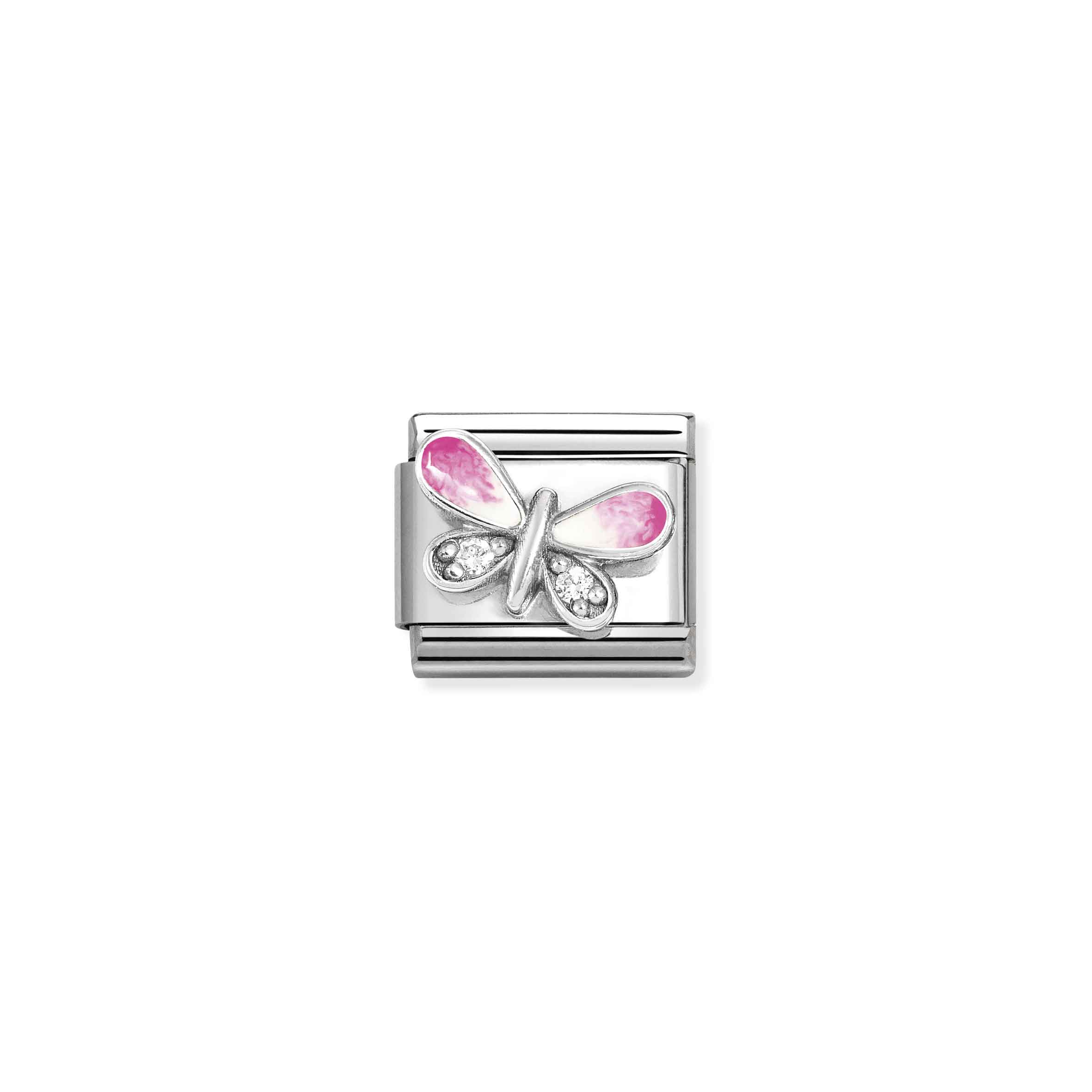 NOMINATION COMPOSABLE CL SIMBOLBUTTERFLY PINK WHITE