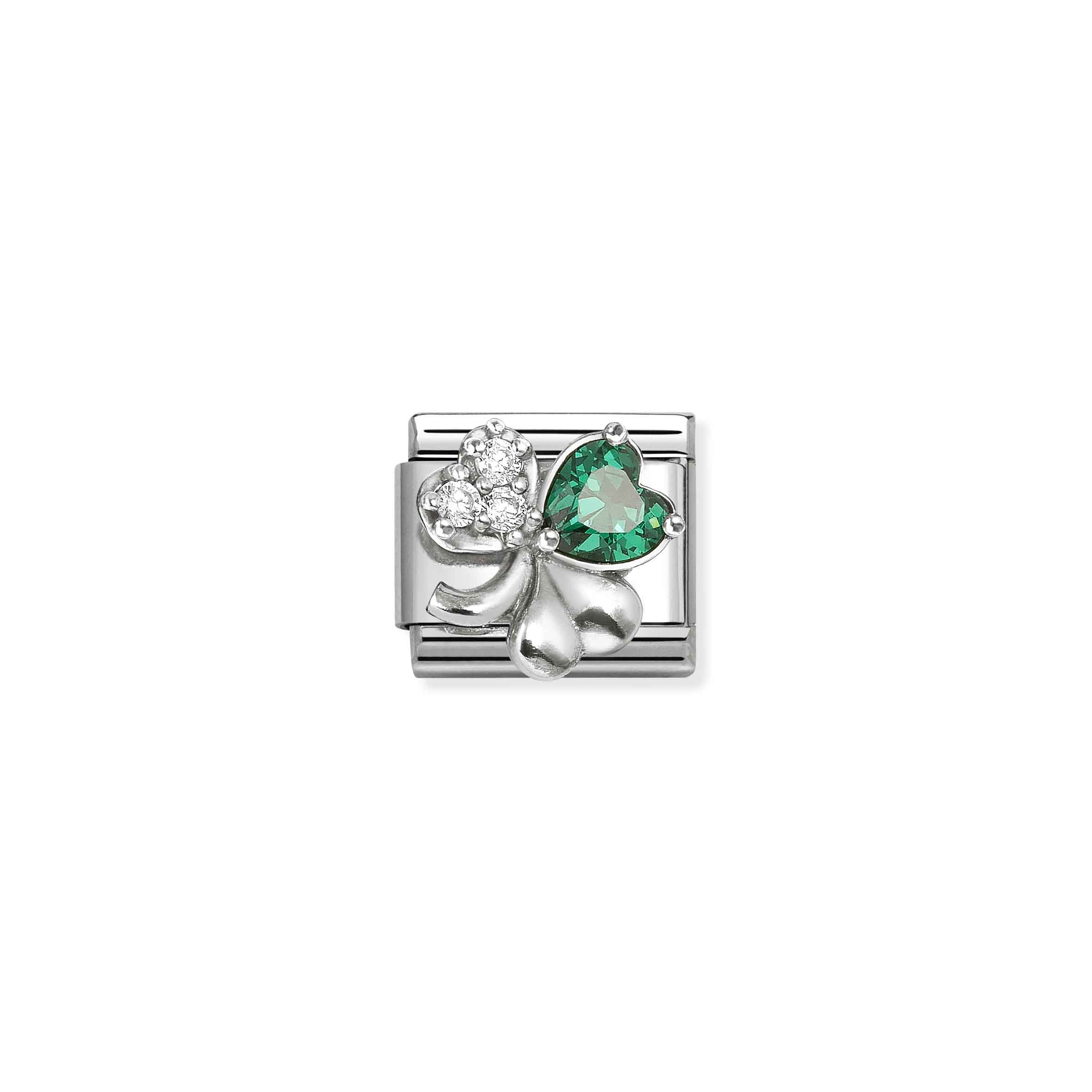 NOMINATION COMPOSABLE CL SYMBOL WHITE GREEN CLOVER