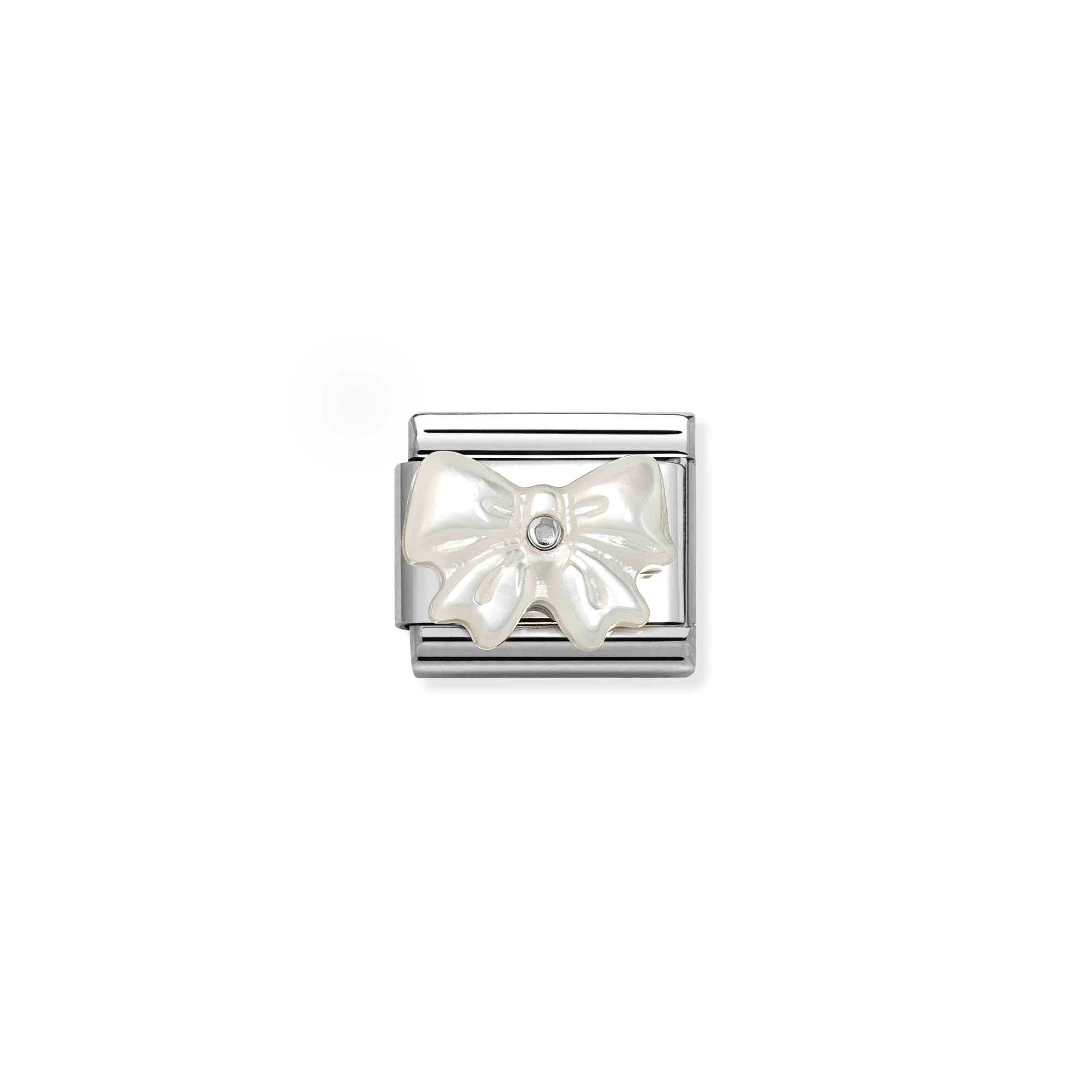 NOMINATION COMPOSABLE CLASSIC STONE SYMBOL WHITE MOTHER OF PEARL BOW