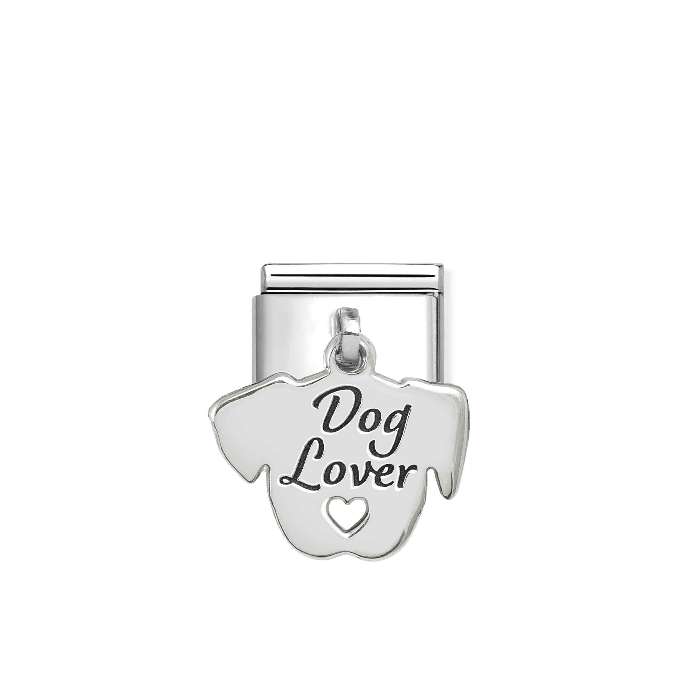 NOMINATION COMPOSABLE CLASSIC ENGRAVED CHARMDOG LOVER FACE