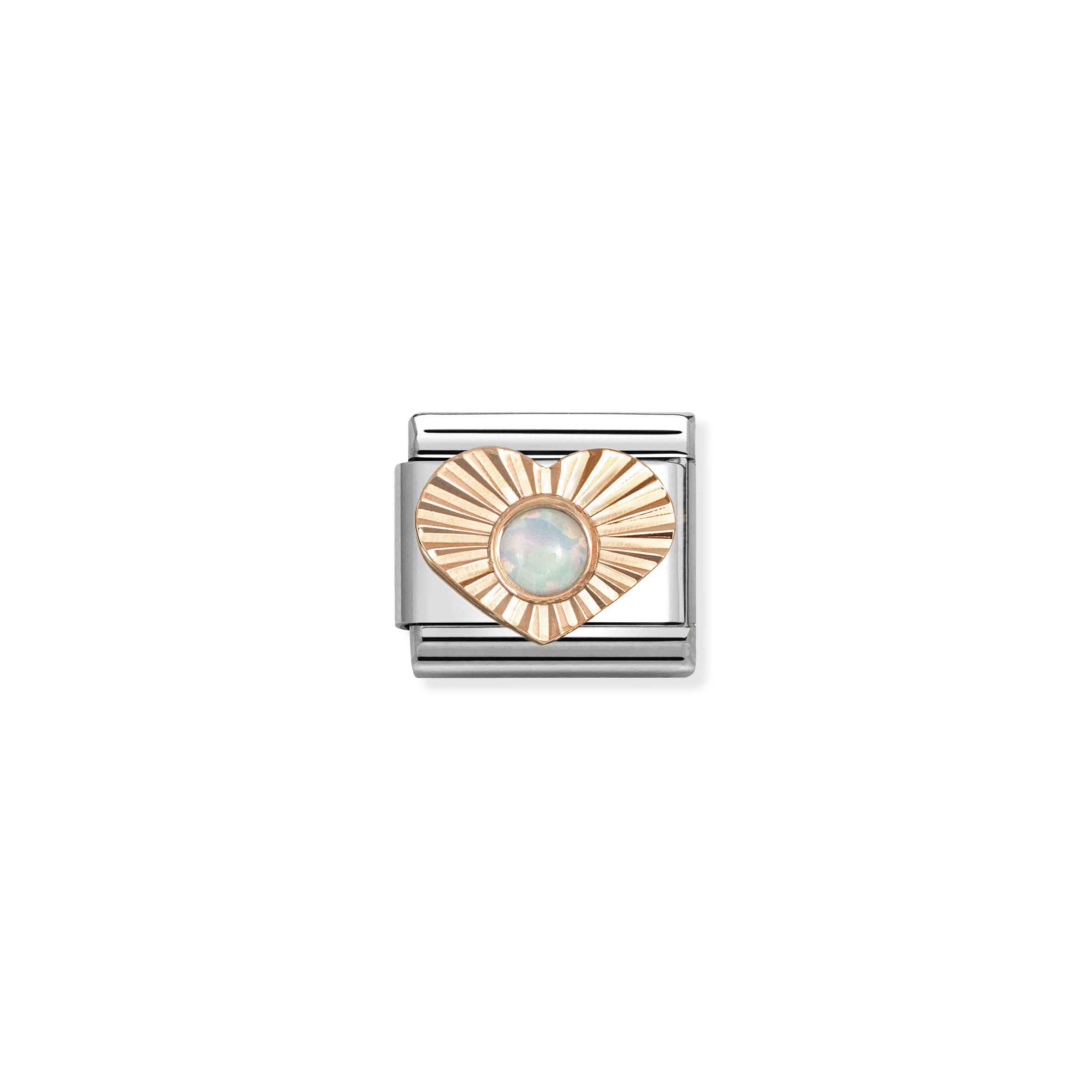 NOMINATION COMPOSABLE CLASSIC DIAMOND HEART WHITE OPAL