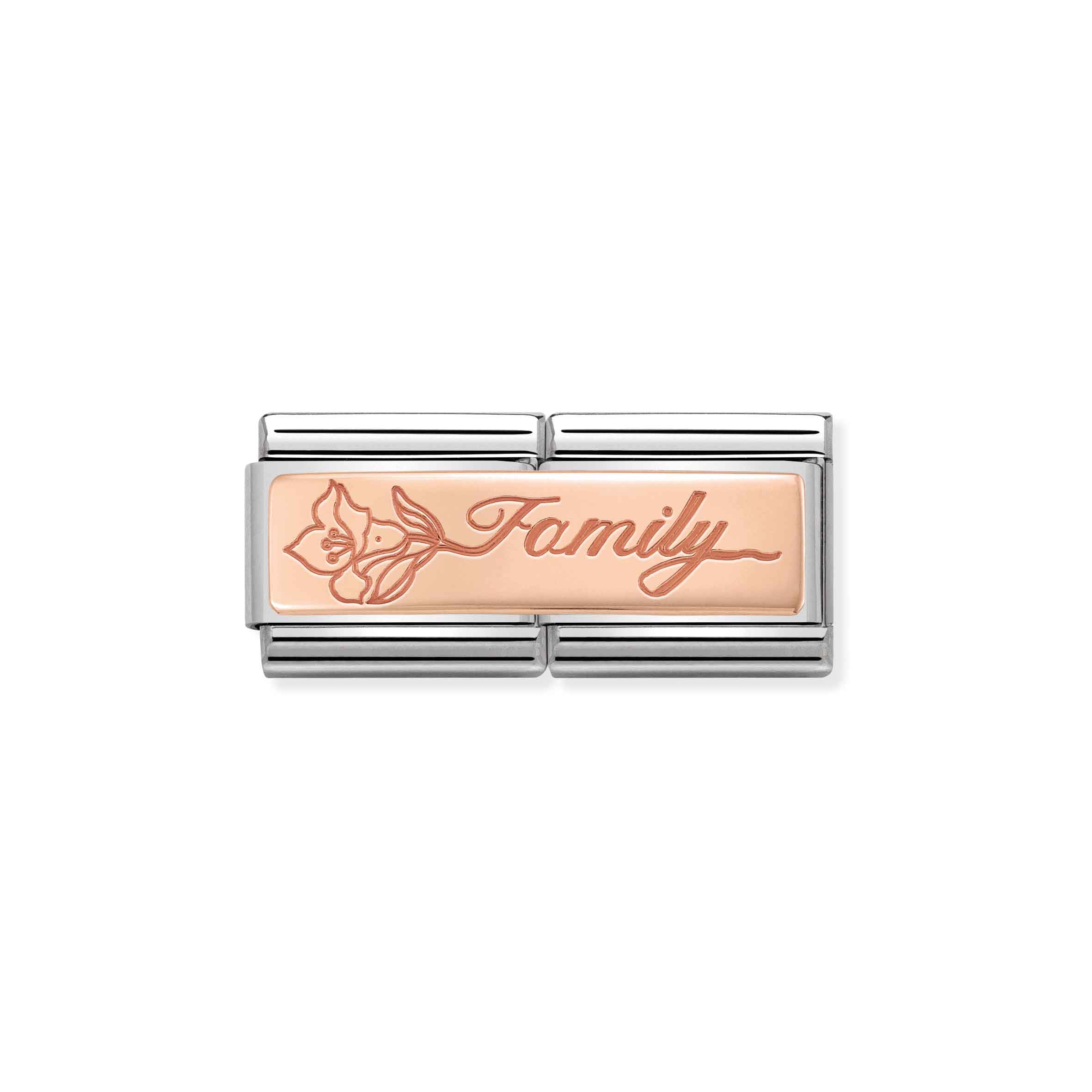 NOMINATION COMPOSABLE CLASSIC DOUBLE ENGRAVED CUSTOM FAMILY FLOWER