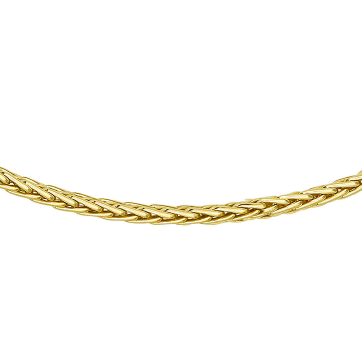 9k Geel kleurig collier met een kern van 925 zilver. Het collier heeft een draaglengte van 45cm met een schakelbreedte van 3mm. Uitgevoerd met karabijnsluiting.