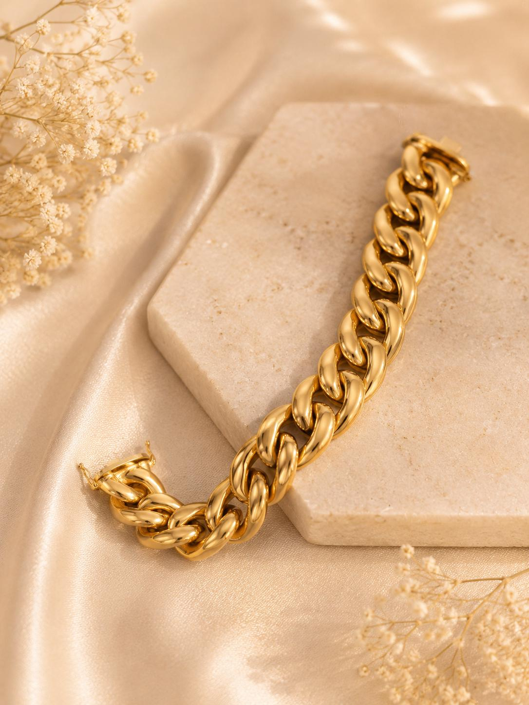 Gouden 14 karaats gourmet armband - 20 cm
