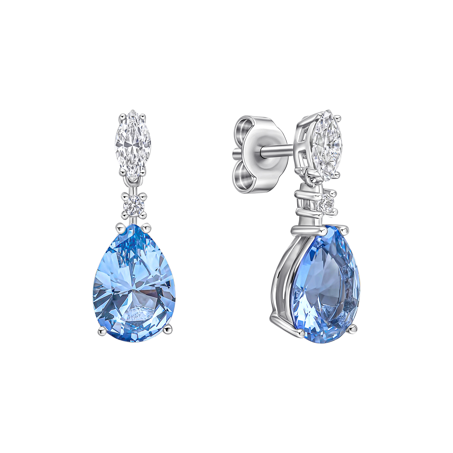 Entdecken Sie die eleganten Silber Zirkonia-Ohrstecker, Modellnummer P6703. Diese Ohrstecker aus 925er Sterlingsilber sind mit funkelnden blauen und wei&szlig;en Zirkonia-Steinen besetzt. Perfekt f&uuml;r den t&auml;glichen Chic oder besondere Anl&auml;sse. Tragen Sie sie allein f&uuml;r einen dezenten Look oder kombinieren Sie sie mit der passenden Kette f&uuml;r stilvolle Akzente. Ideal f&uuml;r jeden Anlass.