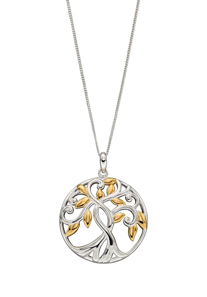 Entdecken Sie unseren 925/- Silber-Bicolor-Anh&auml;nger Lebensbaum, Modellnummer P4832. Dieser exquisite Anh&auml;nger aus 925er Sterlingsilber passt perfekt zu eleganter Abendmode oder als t&auml;glicher Gl&uuml;cksbringer. Kombinieren Sie ihn an einer Silber- oder Goldkette, um Ihren Look zu vervollst&auml;ndigen. Ein Schmuckst&uuml;ck, das jedem Outfit eine symbolische Note verleiht.