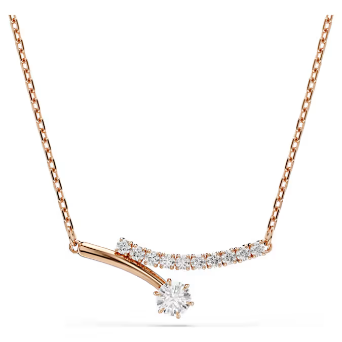 Dankzij het unieke overlappende ontwerp is deze Matrix-ketting een opvallende en elegante blikvanger voor je look. De ketting is perfect om met andere sieraden te combineren en heeft een mix van Swarovski Zirkonia die zorgt voor een intense schittering. Ge&iuml;nspireerd door de organische perfectie van de helix, is Matrix een verfijnd en elegant DNA-ontwerp dat een onverwachte vloeiendheid laat zien dankzij de grenzeloze savoir-faire van Swarovski.

Artikelnr.: 5763823
Collectie:  Matrix
Lengte (minimum - maximum): 38 - 45 cm
Formaat motief: 1.1 x 2.8 cm
Materiaal:  Cubic zirconia, 18k ros&eacute;gouden afwerking
Kleur:  Wit
Type sluiting:  Karabijn