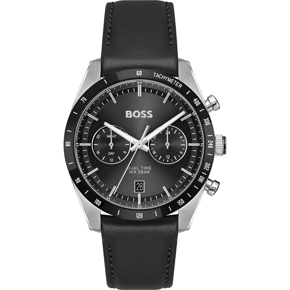 Dit Hugo Boss horloge heeft een kast gemaakt van Roestvrijstaal met een diameter van 41 mm en is voorzien van een leren band. In de kast bevindt zich een Seiko Instruments Inc. kwaliteitsuurwerk en is afgewerkt met Mineraalglas.

Het horloge is 5ATM. Dit betekent dat het horloge geschikt is om mee te douchen. Verder wordt het horloge geleverd met 2 jaar garantie.