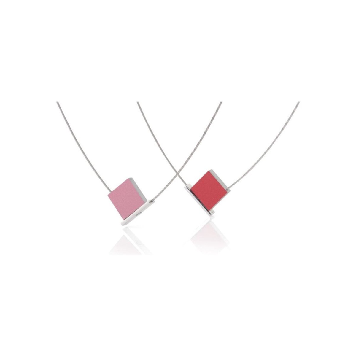 Collier 42cm aluminium red/pink