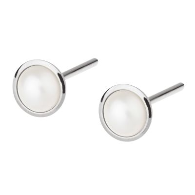 Ernstes Design Kopf.-und Ohrschmuck Ref.-Nr.: E476 EST/- Stahl, wei&szlig; 2 S&uuml;&szlig;wasser Zuchtperle 5,0-5,5 mm Wei&szlig; Rund