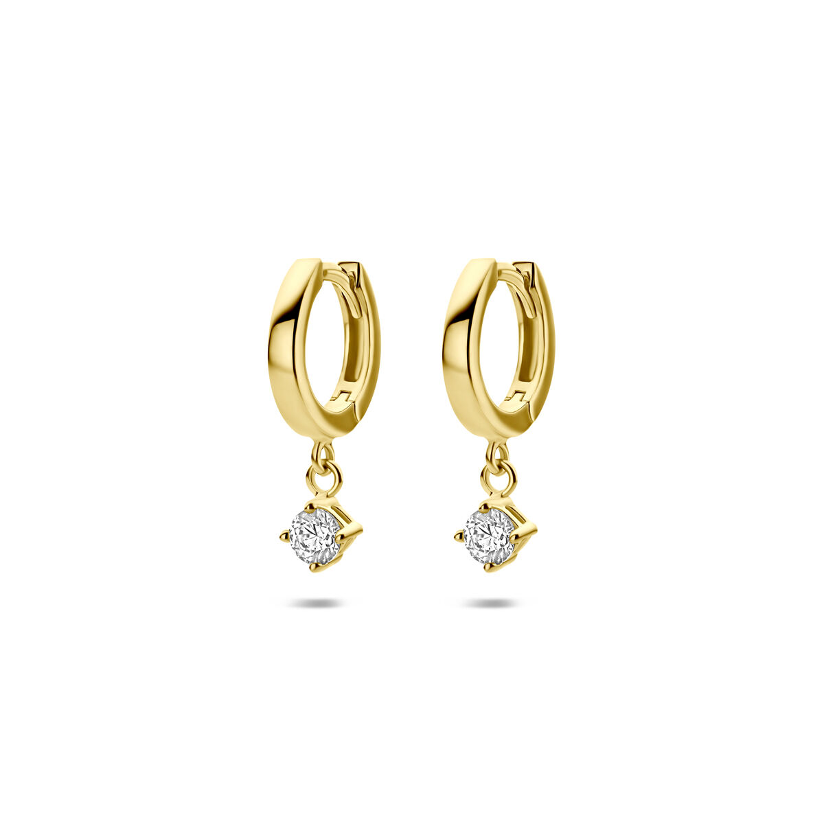 gouden oorringen 16.5mm zirkonia | 4035908