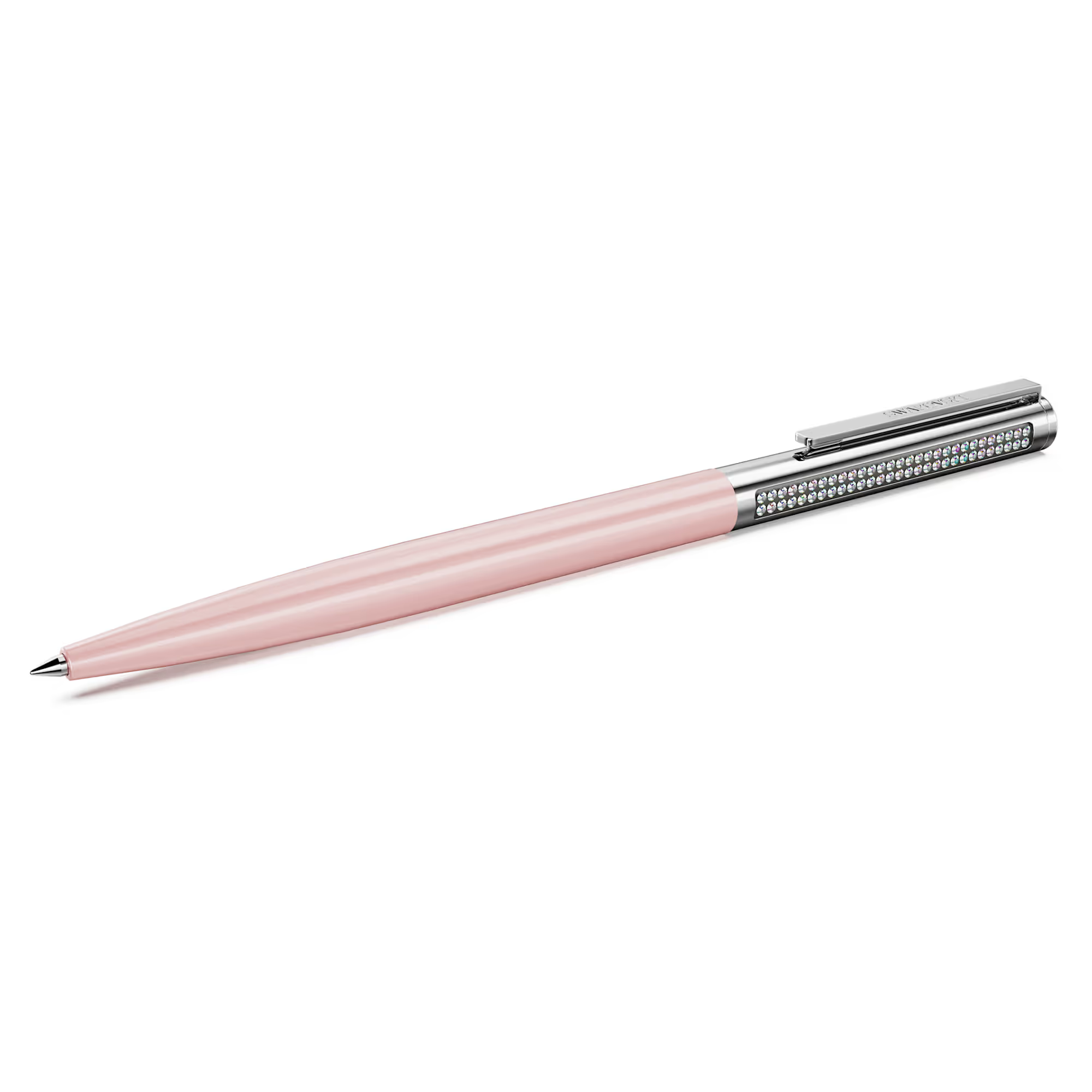 Beschrijving
Deze balpen is ge&iuml;nspireerd op de organische perfectie van de Matrix-tennissieraden van Swarovski en combineert een schitterende glans met een strak, ergonomisch ontwerp. De ronde huls is roze gelakt en door het transparante venstertje ziet u twee rijen iriserende Aurore Boreale-kristallen, die zijn geplaatst met de Crystaltex chaton banding-techniek. Een verfijnd ontwerp om uw creativiteit een boost te geven. Navullingen met zwarte en blauwe inkt zijn verkrijgbaar in de Swarovski-stores.

Artikelnr.: 5747956
Collectie:  Matrix
Formaat: 14.5 x 0.9 cm
Materiaal:  Kristallen, Roze gelakt, Chromen plating
Kleur:  Roze
Inktkleur:  Zwart