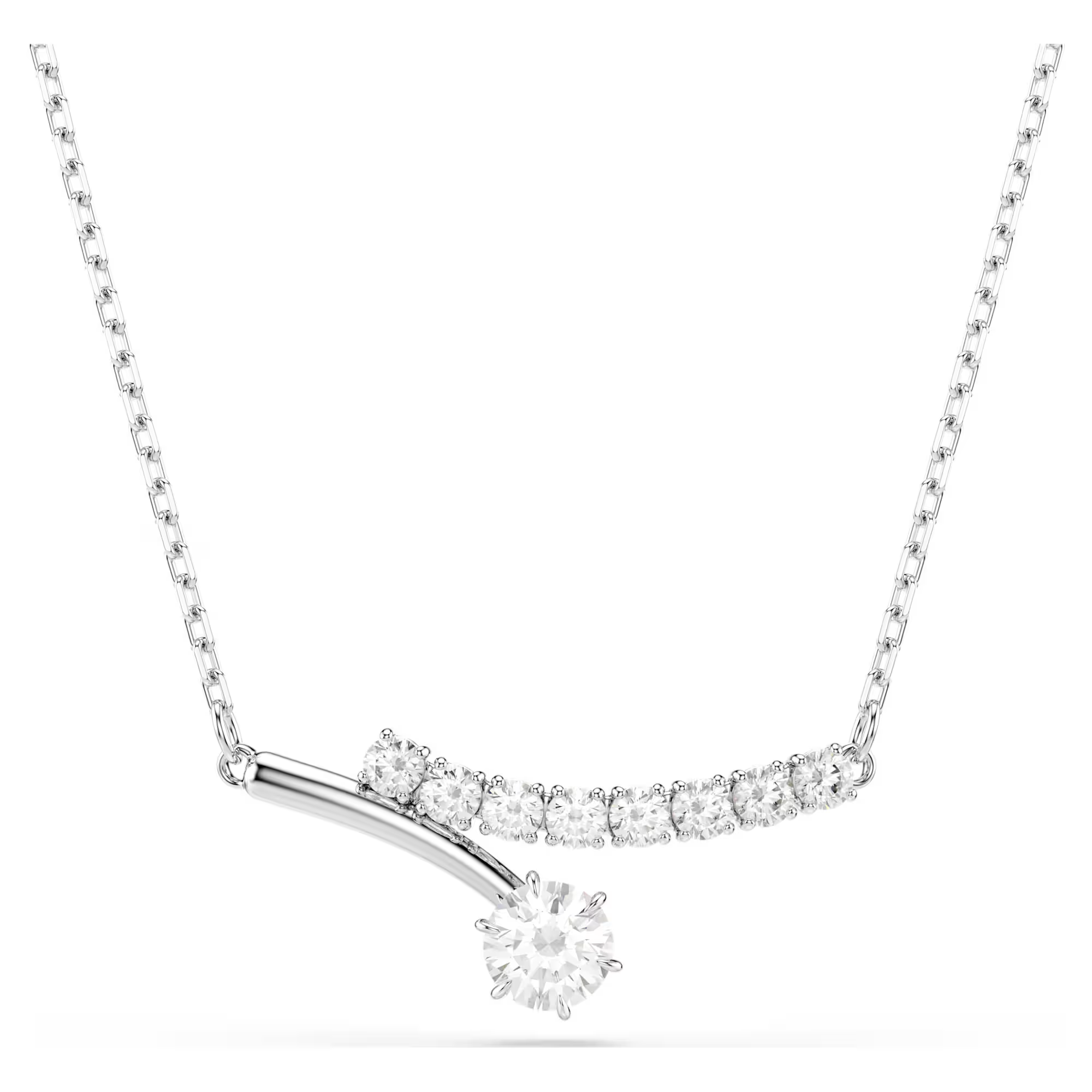 Dankzij het unieke ontwerp is deze Matrix-ketting een opvallende en elegante blikvanger voor je look. De ketting is perfect om met andere sieraden te combineren en heeft een ronde Swarovski Zirkonia die zorgt voor een intense schittering. Ge&iuml;nspireerd door de organische perfectie van de helix, is Matrix een verfijnd en elegant DNA-ontwerp dat een onverwachte vloeiendheid laat zien dankzij de grenzeloze savoir-faire van Swarovski.
