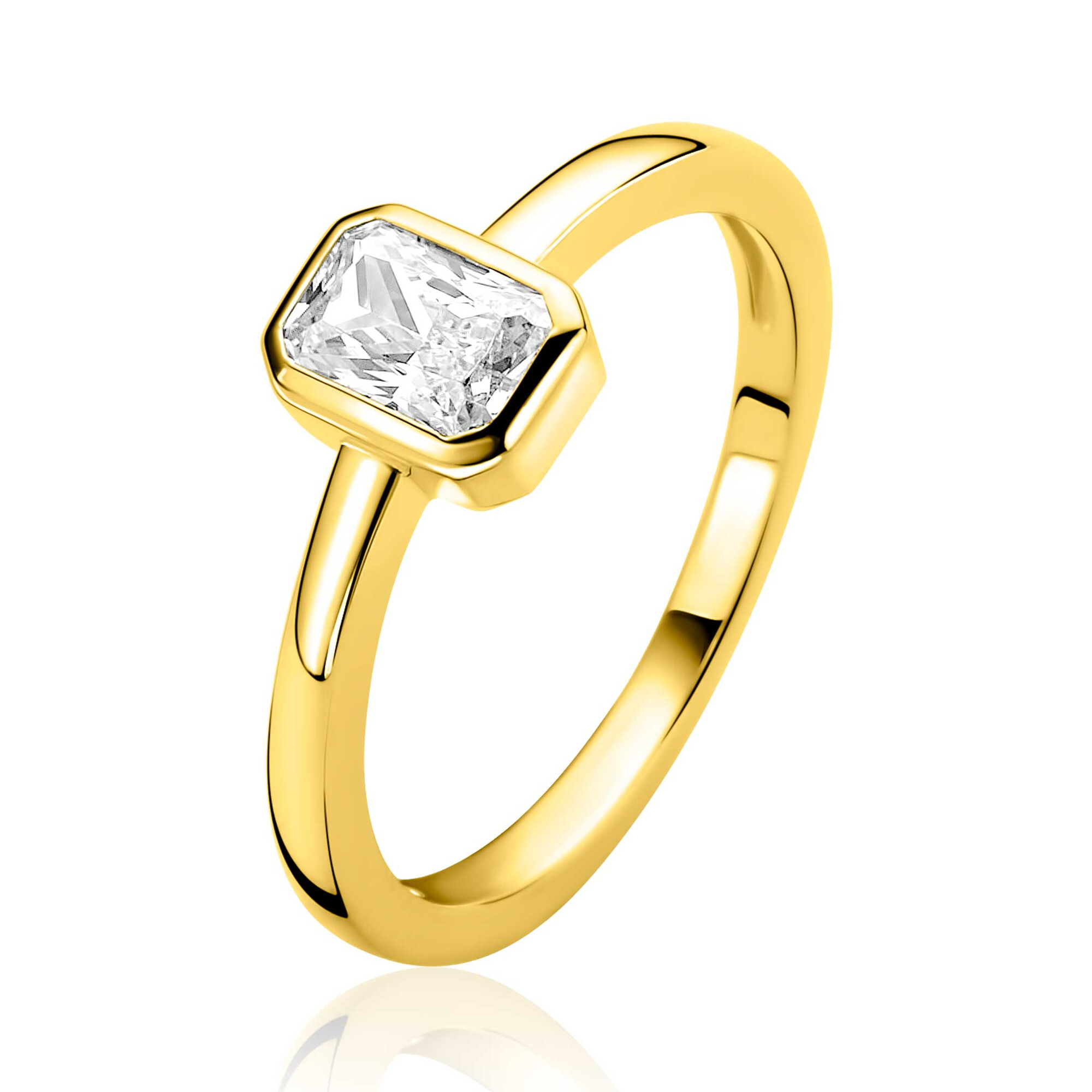 De Zinzi ring rechthoekige zirkonia, model ZIR2899-56, is gemaakt van 925 sterling zilver en is goudkleurig. Hij is nikkelvrij en heeft maat 56. Deze nieuwe ring behoort tot de categorie juwelen met gekleurde stenen. Draag deze schitterende ring als statement piece bij zowel casual als formele outfits voor een elegante uitstraling.