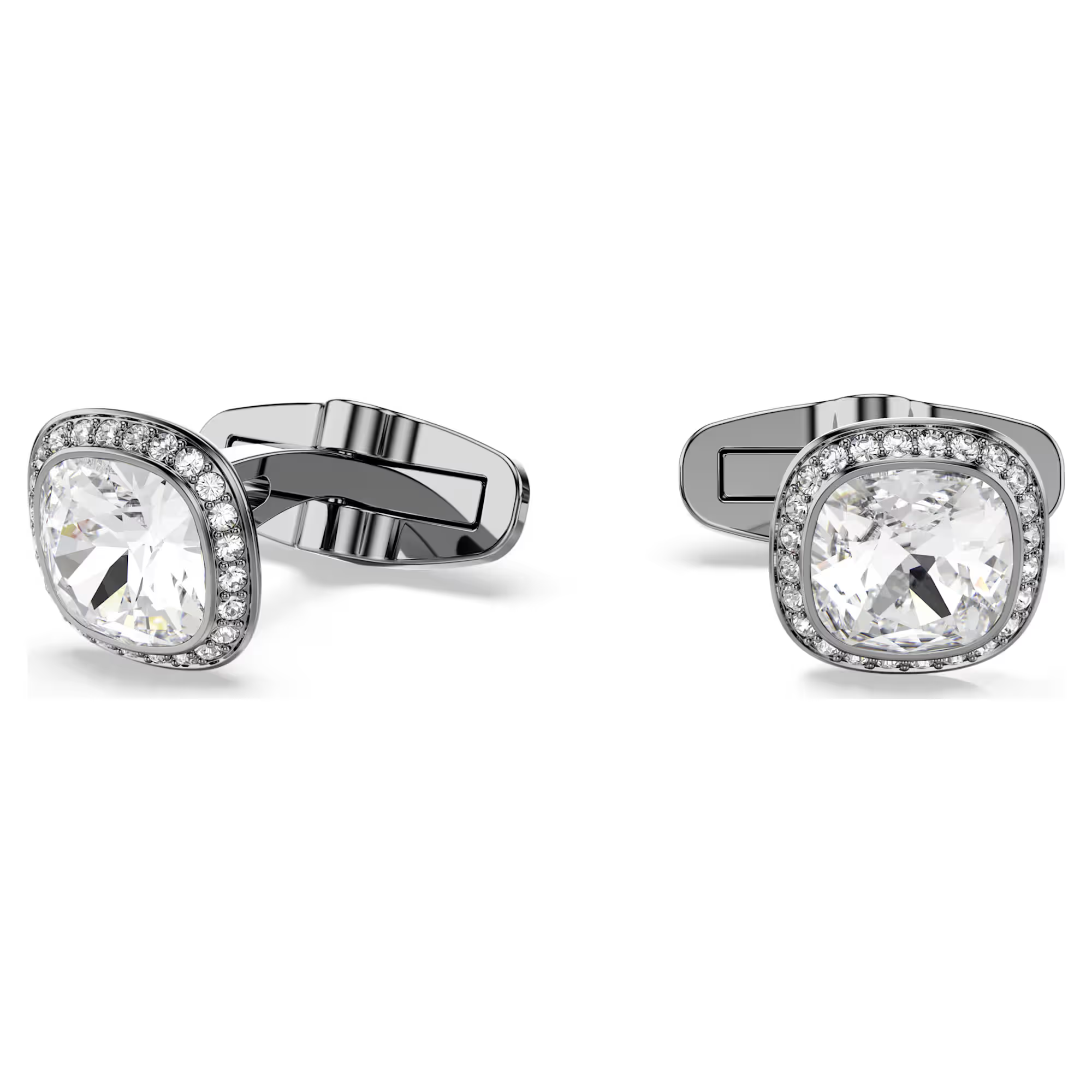 Deze manchetknopen in kussenvorm zijn ideaal om cadeau te geven. Ze zijn elk gemaakt met schitterend pav&eacute; rond een helder kristal in het midden en laten Swarovski&rsquo;s meesterschap van licht in zijn meest stralende vorm zien. De Una Angelic-lijn brengt een hypnotiserende beweging en weergaloze halo&rsquo;s tot leven, wat zorgt voor een prachtig lichtspel dat je gewoon moet zien om te geloven.
