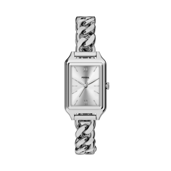 Fossil dames pols horloge staal met stalen band model ES5477 uit de Raquel Collectie. 5 atm waterdicht.