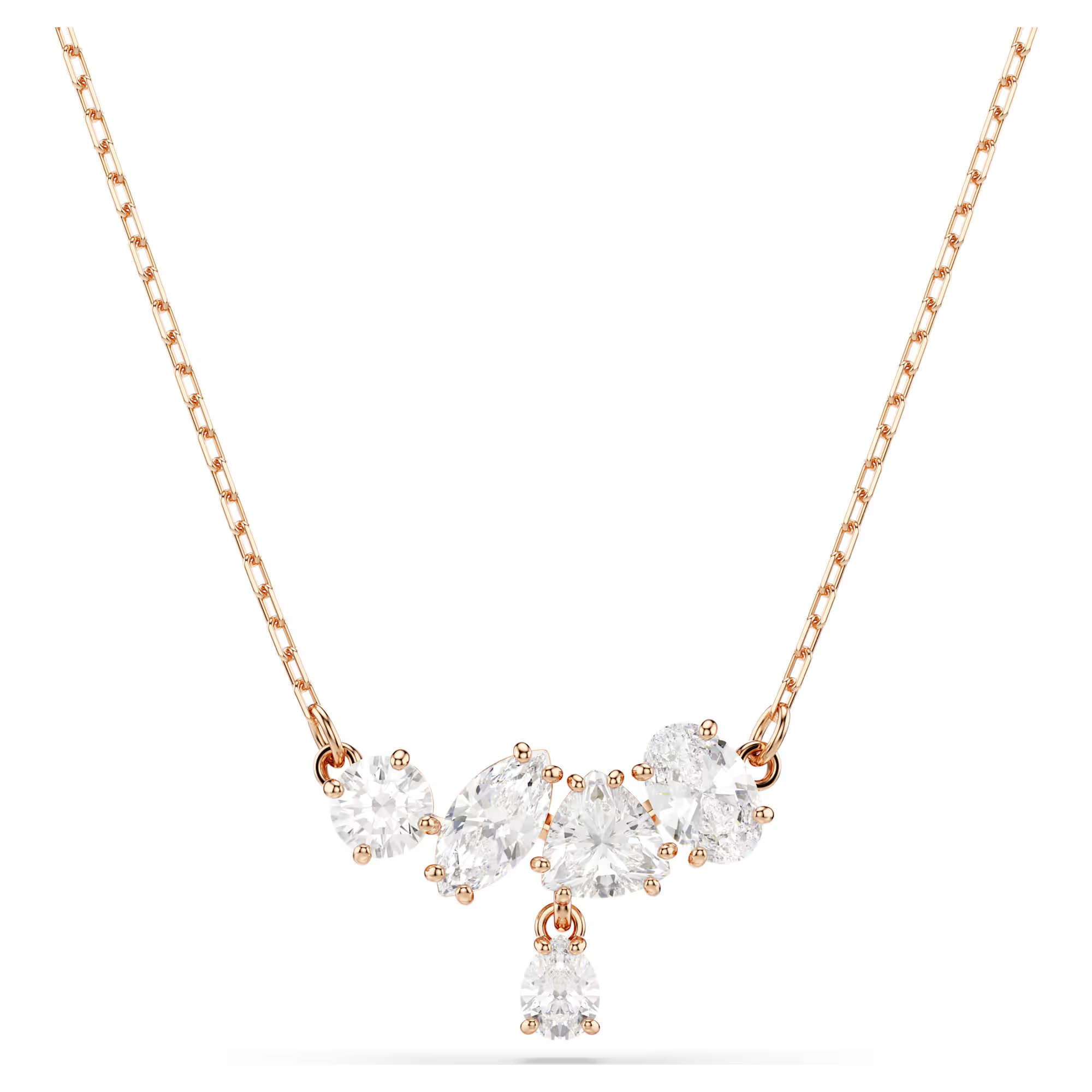 Deze hanger staat voor het meesterschap van licht van Swarovski en is versierd met verschillende Swarovski Zirkonia die stuk voor stuk zijn precisiegeslepen voor eindeloze reflecties. De perfecte manier om te genieten van subtiele vorm en schittering. De oogverblindende sieraden van Mesmera combineren klassieke silhouetten met een fascinerende verfijning, wat zorgt voor unieke, persoonlijke looks die altijd een statement maken.

Artikelnr.: 5747996
Collectie:  Mesmera
Lengte (minimum - maximum): 38 - 45 cm
Formaat motief: 1.2 x 1.9 cm
Materiaal:  Cubic zirconia, 18k ros&eacute;gouden afwerking
Kleur:  Wit
Type sluiting:  Karabijn