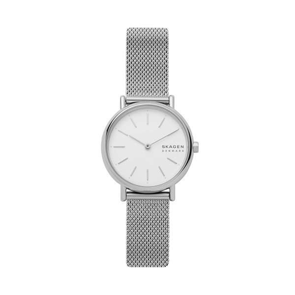 Skagen dames pols horloge staal met stalen band uit de collectie Signatur Lille. 3 ATMwaterdicht.