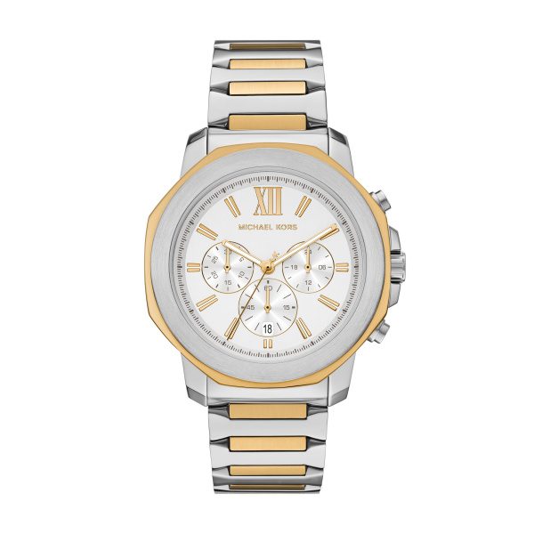 Michael Kors Quarts heren pols horloge staal met stalen band model MK9260  uit de Prescott Collectie. 5 ATM waterdicht.