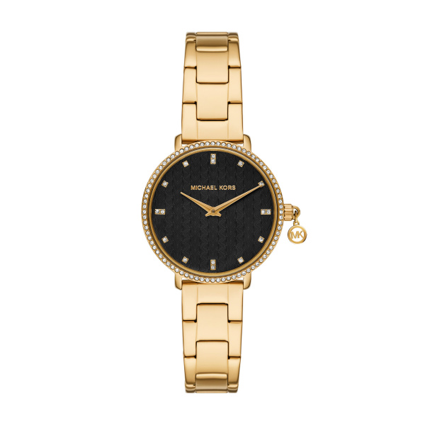 Michael Kors Quarts dames pols horloge staal met stalen band model MK7616 uit de Pyper Collectie. 5 ATM waterdicht.