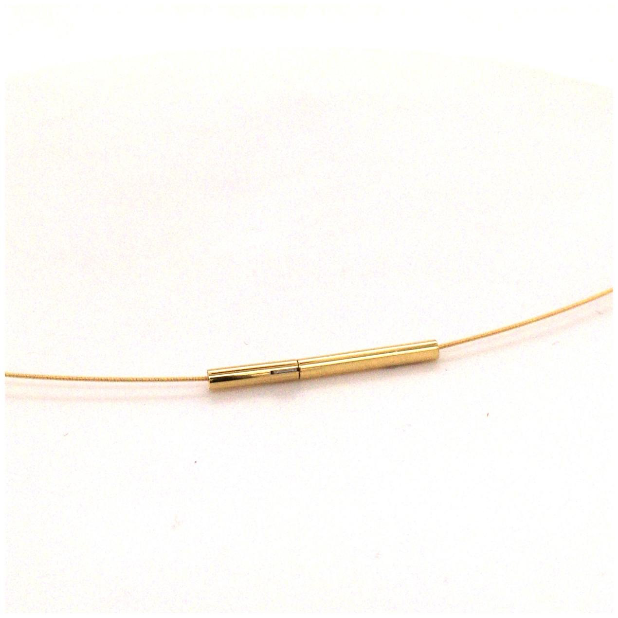 Spiralcolier Au750, 1,1 mm, Edelstahlkern,
Doppelclipverschlu&szlig; Au 750
L 42 cm