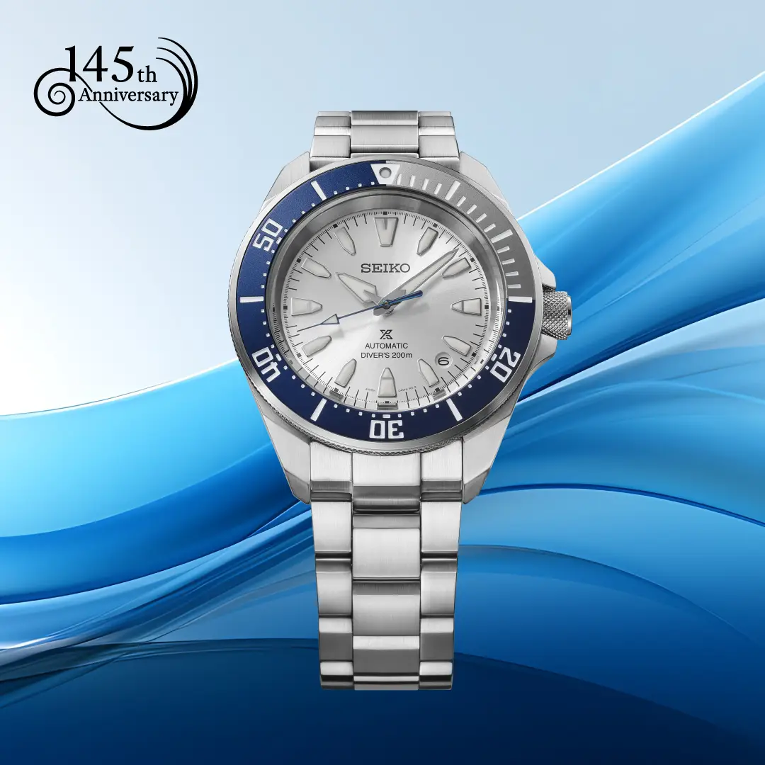 Seiko Prospex heren horloge Automaat Limited Edition 145th Anniversary staal met stalen band. 20 ATM waterdicht.