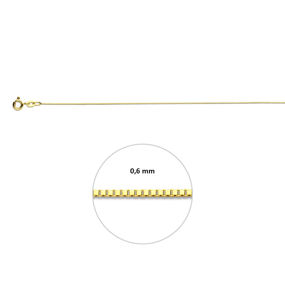 14 Karaat dun geelgouden venetiaans lengte collier van 45 cm