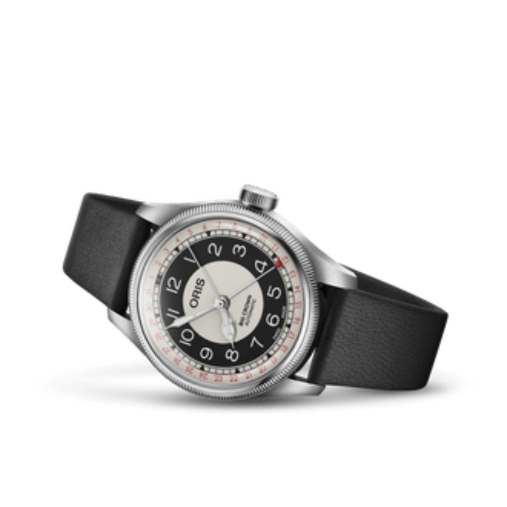 De Oris Big Crown Pointer Date Bullseye is een stijlvol automatisch Zwitsers horloge met een unieke retro Bullseye wijzerplaat, 38 mm stalen kast en de iconische Pointer Date functie. Een tijdloos ontwerp dat erfgoed, karakter en vakmanschap perfect samenbrengt.