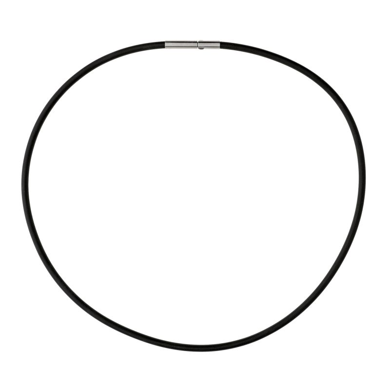 Die Kautschuk Kette schwarz mit Clic Verschluss, Modellnummer KS3C.45, ist ein stilvolles Schmuckst&uuml;ck. Sie geh&ouml;rt zur Kategorie "Jewel" und ist ein Halskette mit einer L&auml;nge von 450 mm. Ideal kombinierbar mit l&auml;ssigen oder eleganten Outfits. Diese Kette kann sowohl einzeln als auch mit einem Anh&auml;nger getragen werden. Perfekt f&uuml;r jeden Anlass.