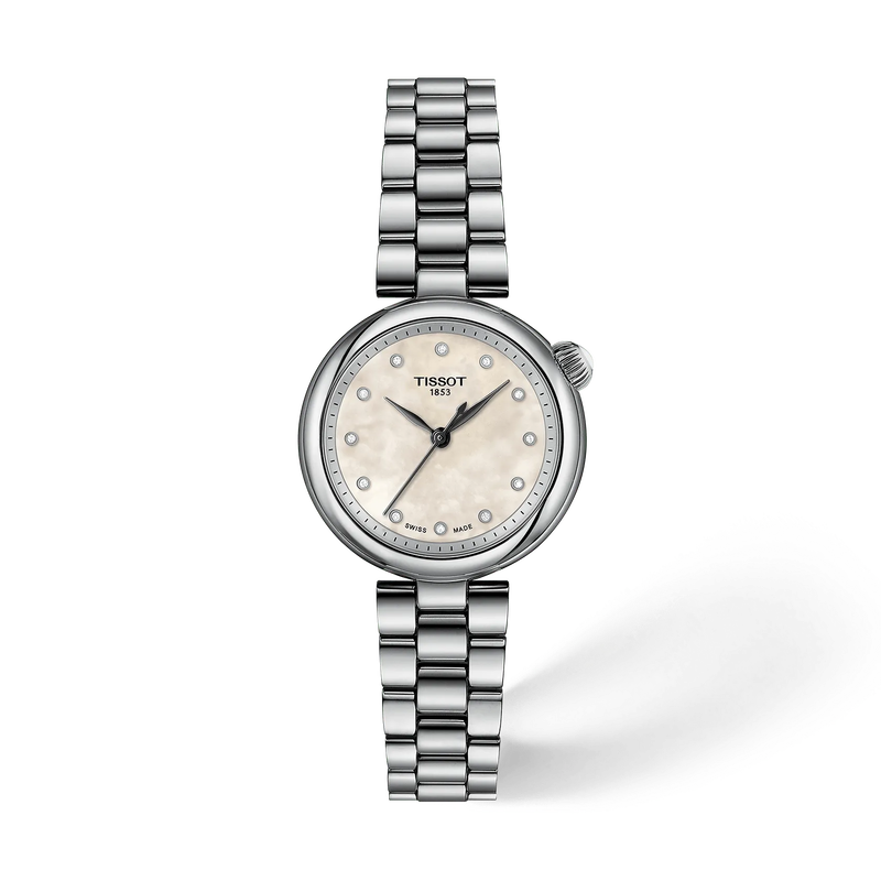 De Tissot Desir T1520101111600 is een elegante dameshorloge met een roestvrijstalen kast en band. Het heeft een parelmoer witte wijzerplaat met echte diamanten als index. Dit analoge horloge met Zwitserse quartz beweging is waterdicht tot 5 ATM. Perfect voor zowel formele als dagelijkse gelegenheden. Draag het voor een verfijnde en chique uitstraling.