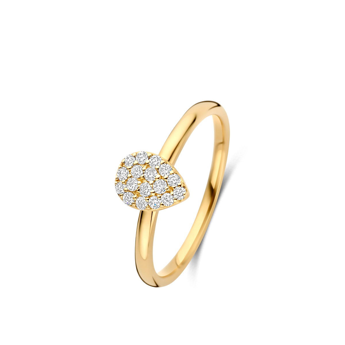 Eolo ring in 18 Kt geel goud met diamanten