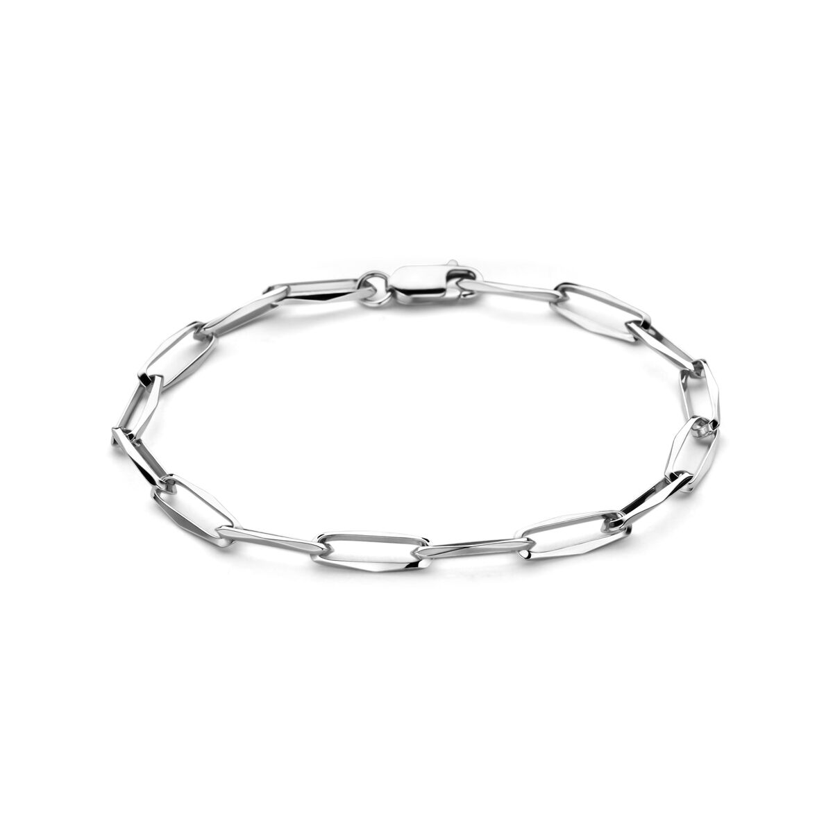Zilveren closed for ever armband. 4.5mm. Lengte te stellen tot 21cm