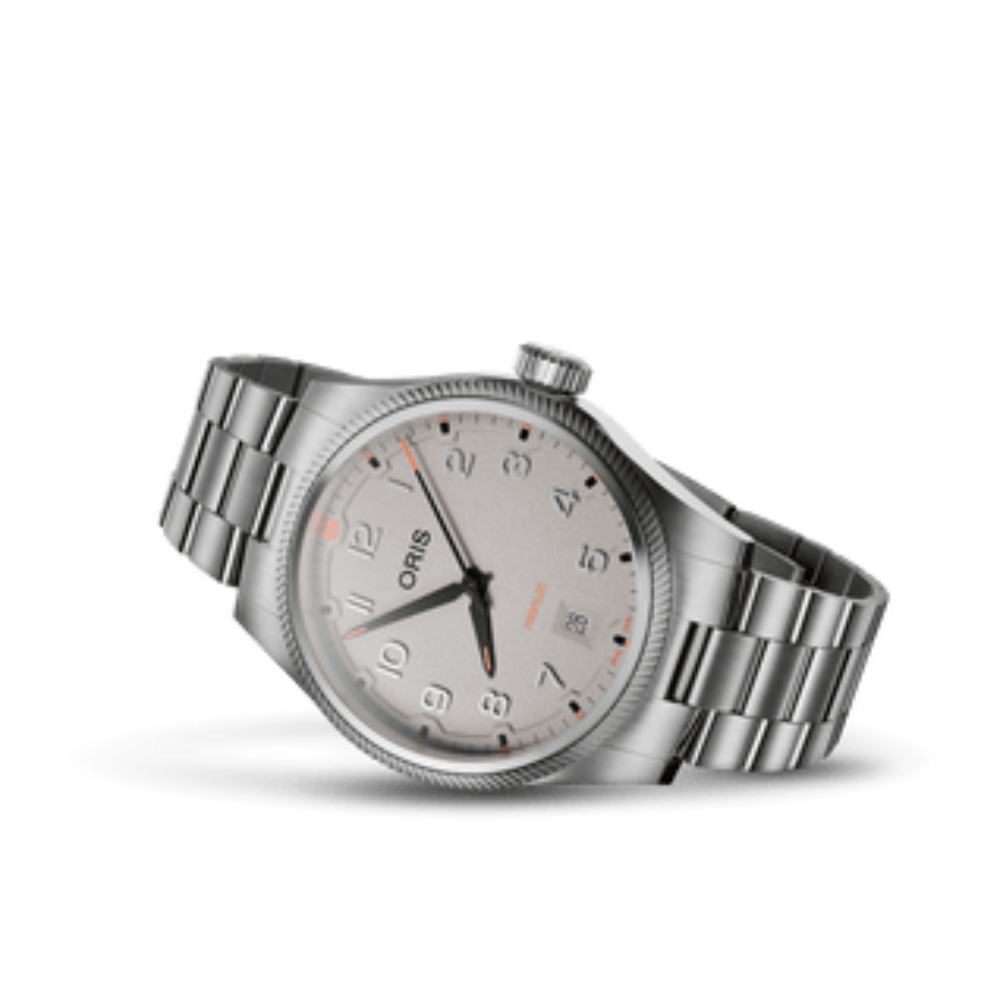 De Oris ProPilot Date 41 mm combineert een stoer pilotenhorloge-design met moderne Zwitserse techniek en een verfijnde afwerking. De grijze wijzerplaat, robuuste stalen kast en het heldere, uitstekend afleesbare ontwerp maken dit horloge perfect voor zowel dagelijks gebruik als avontuurlijke momenten. Dankzij het automatische uurwerk, saffierglas en de comfortabele stalen band biedt dit model een ideale balans tussen functionaliteit, duurzaamheid en stijl.