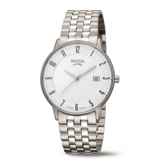 Boccia titanium horloge met een witte wijzerplaat