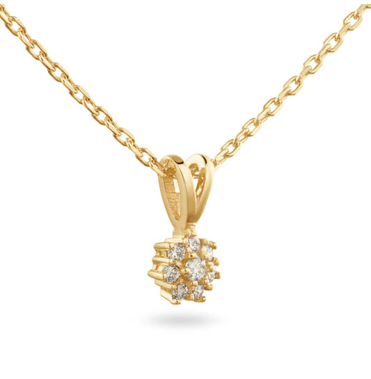De Rosette ketting vangt de charme van klassieke schoonheid in een verfijnd, modern ontwerp. De briljant geslepen lab-grown diamanten (totaal 0.13 ct) vormen samen een subtiel bloemmotief dat het licht vanuit elke hoek laat dansen. Vervaardigd uit gerecycled 9 karaat goud en ontworpen met oog voor detail, straalt dit sieraad pure vrouwelijkheid en tijdloze elegantie uit, perfect om elke dag met een vleugje luxe te dragen.
