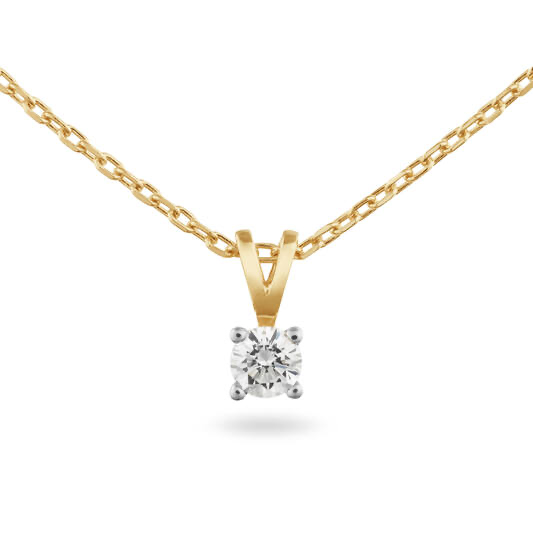 De Yara Collier Solitaire Moderne, modelnummer 250N.4004.020, is een verfijnde gouden ketting met een laboratoriumgemaakte diamant van hoge kwaliteit. De hanger bevat een enkele diamant en is vervaardigd uit 9-karaats goud. Draag deze elegante ketting bij zowel formele als informele gelegenheden voor een subtiele, luxueuze uitstraling. Perfect te combineren met andere gouden sieraden.