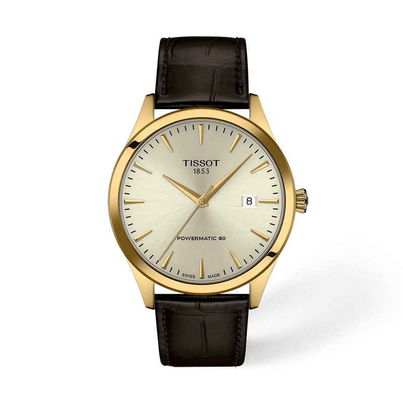 De Tissot Classic Dream T1584073626100 is een elegante horloge met een roestvrijstalen kast, gouden kleur en cr&egrave;me wijzerplaat. Het heeft een automatisch Zwitsers uurwerk, saffierglas en een bruine leren band. Waterbestendig tot 50m en hypoallergeen. Ideaal voor zowel formele als alledaagse gelegenheden. Draag met stijlvolle kleding voor een klassieke uitstraling.