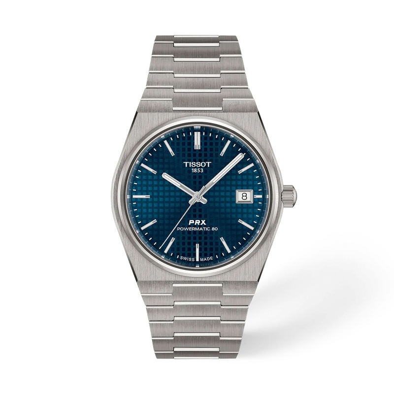 De Tissot PRX T1378074404100 is een horloge van 38 mm met een titanium kast en band. Blauwe wijzerplaat, strepen als index, automatische Zwitserse mechanisme en saffierglas. Het horloge is waterdicht tot 10 bar en hypoallergeen. Perfect voor dagelijks gebruik of formele gelegenheden. Draag met stijlvolle outfits voor een elegante look. 