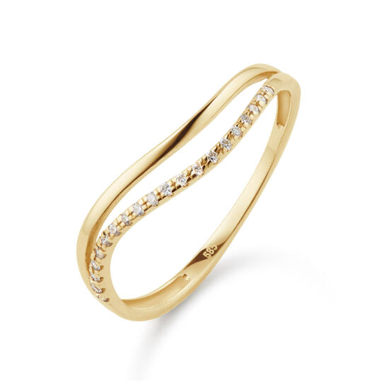 De Infini No. 9 ring is een ode aan oneindige elegantie en moderne verfijning. De vloeiende vorm van het ontwerp symboliseert eeuwige verbinding, terwijl de briljant geslepen lab-grown diamanten (totaal 0.08 ct) subtiel fonkelen langs de golvende lijn van de ring. Gemaakt van gerecycled 9 karaat goud en ontworpen met een verfijnde balans tussen eenvoud en luxe, is deze ring een tijdloos statement van bewuste schoonheid. Perfect om solo te dragen of te combineren met andere Yara-ringen.