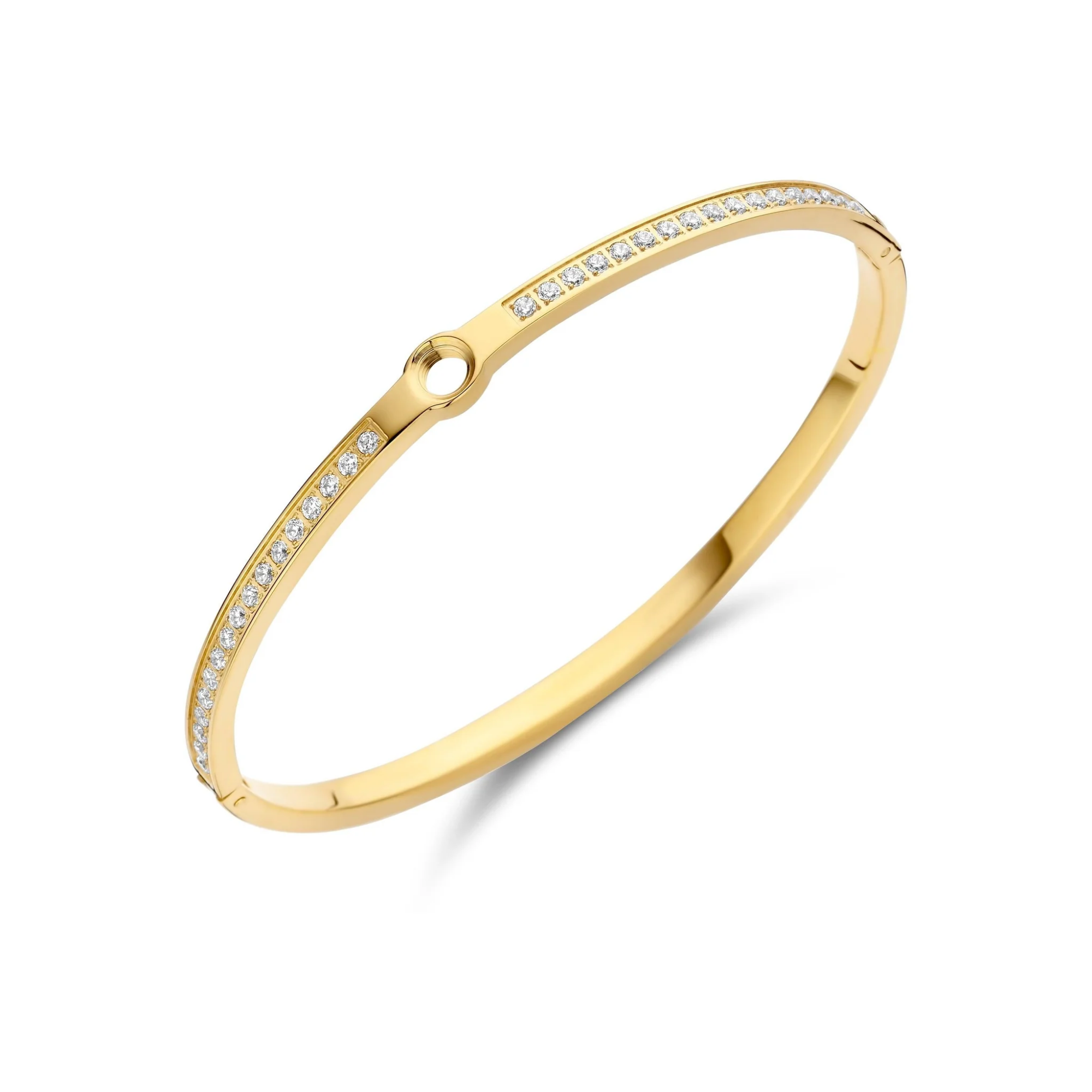 De Melano Vivid Hinged CZ armband is een smalle sprankelende schoonheid van 4 mm breed. Hij is afgewerkt met maar liefst 30 sprankelende zirkonia steentjes en je kunt hem personaliseren door jouw favoriete Vivid steentje erop te draaien. Meet jouw pols op met behulp van een lintje en voeg jouw maat toe aan je winkelmandje: Small (16 cm), Medium (17,5 cm) of Large (19 cm). De Hinged CZ armband is verkrijgbaar in een zilver-, rose goud- of goudkleurige plating.