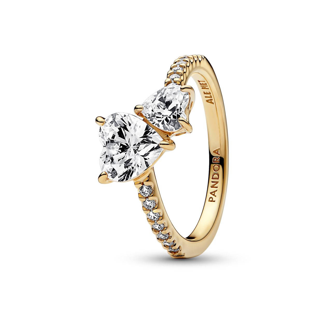 14k Goldplated ring with clear cubic zirconia