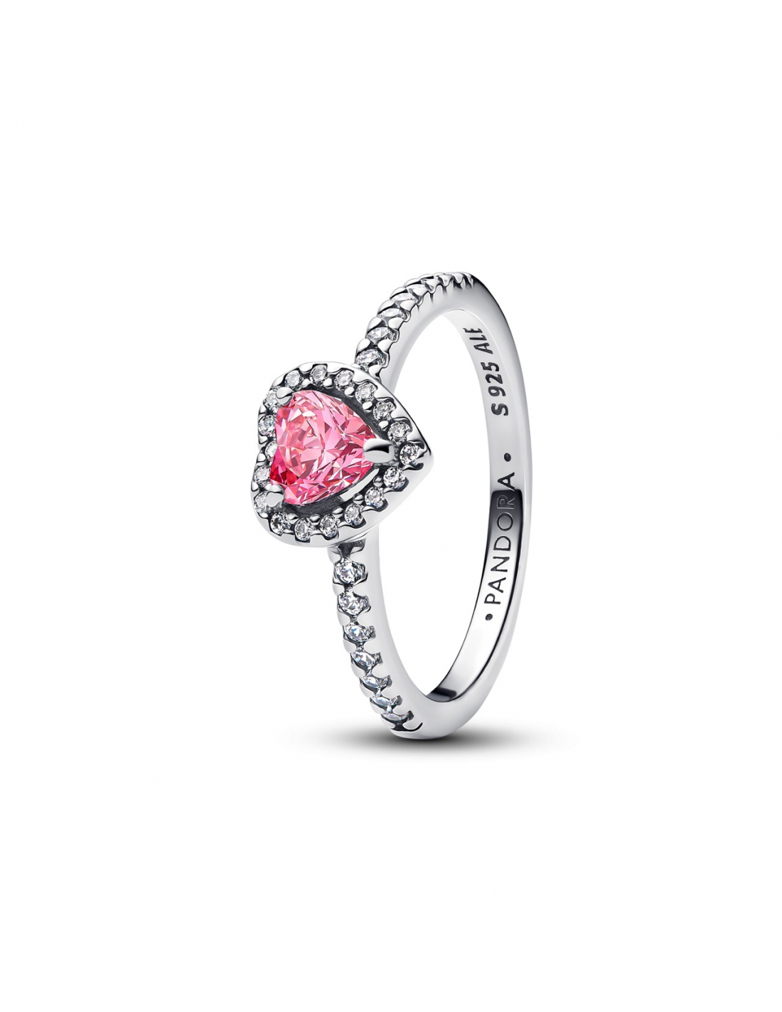 Heart sterling silver ring with fancy pink and clear cubic fancy pink and clear cubic zirconia