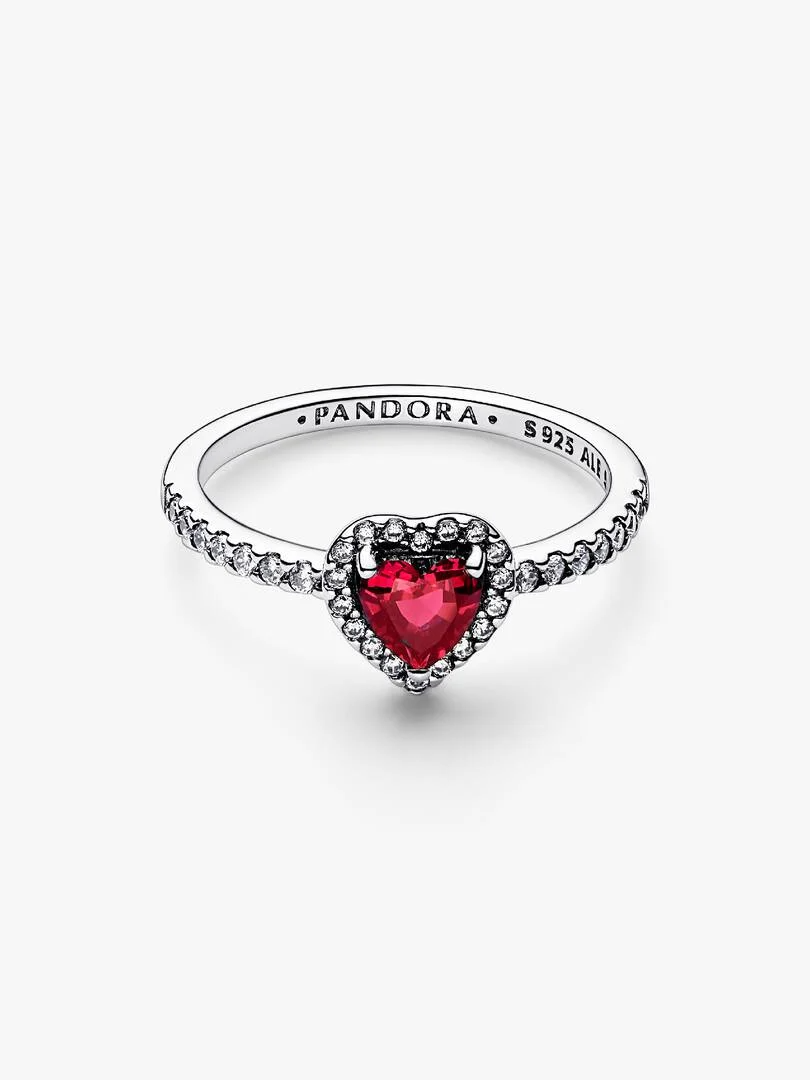 Heart sterling silver ring with cherries jubilee red crystal cherries jubilee red crystal and clear cubic zirconia